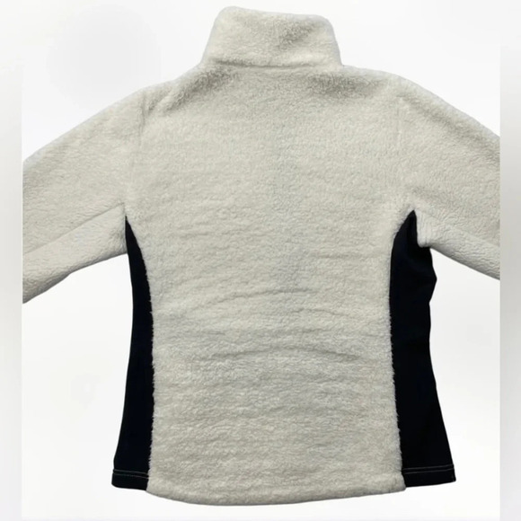 Helly Hansen cream and black colored fleece mock neck ski jacket, size Large - Picture 3 of 7